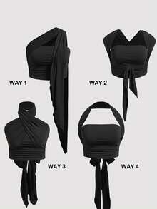 Truni 大码女士优雅纯黑色百搭露背吊带背心，多穿款式，适合约会、通勤、日常穿着/2026/新年 - 黑色 - 查看 3