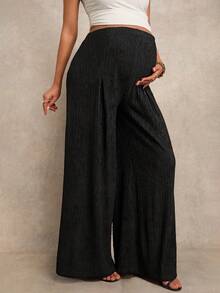 MaterniChic Maternity Clothes Maternity Pants Maternity Solid Color Pants For Daily Wear Black - Black - View 4