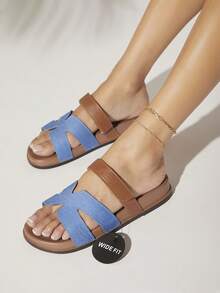 SHUZIA Women's Comfortable, Durable, Essential Flat Sandals Valentine's Day - Brown - View 2