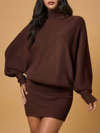 Briarwyn Winter Women's Solid Color High Neck Backless Batwing Sleeve Sexy Mini Dress,Dresses For Women Casual, Elegant Dresses For Women ,Elegant And  Fashionable For Commuting, Simple Fashion Casual Everyday ,Old Money Style,New Year Clothes,Christmas ,Back To School,Country Concert, Business Casual Woman, Teacher For Women,Date Night Women ,Birthday ,Brunch For Women,Western Women Wear