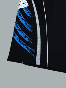 Manfinity Swimmode Plus Size Men's Beach Vacation Casual Printed Swim Trunks