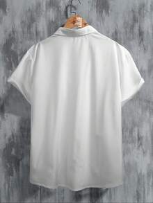 Manfinity Men's Striped Short Sleeve Button-Front Palm Tree Print Shirt - Multicolor - View 2