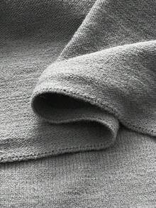 Elenzga Plus Size Women's Solid Color Knitted Off-Shoulder Bow Long Sleeve Pullover Sweater,Pink And Grey,Autumn,Elegant,Everyday Winter Grey Top - Grey - View 6