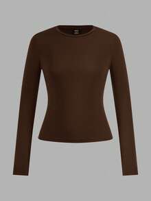 SHEIN EZwear 4件套女士休闲紧身圆领长袖T恤套装 - 彩色 - 查看 12