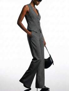 LYSMO Striped Print Blazer & Suit Pants & Vest Blazer In Fall/Winter - Multicolor - View 4