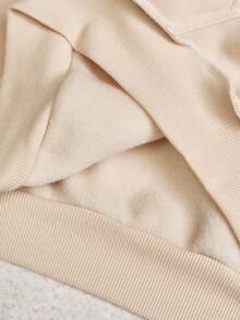 TOKVUE Áo nỉ chui đầu nam phong cách đường phố phổ biến, chất lượng cao, thêu logo INS, phối màu tương phản, kiểu dáng thường ngày, thoải mái, phù hợp với trang phục đường phố. - Màu be - Xem 8