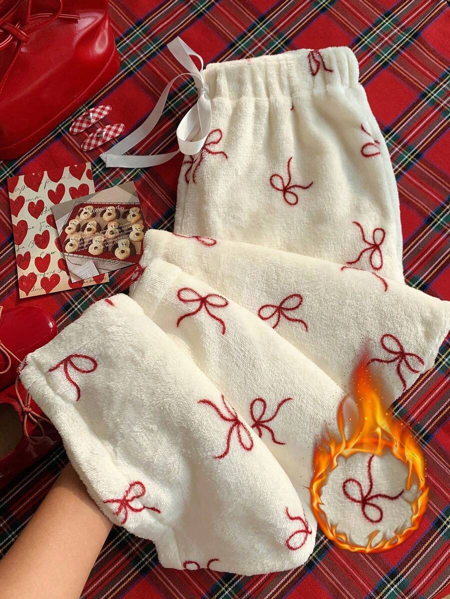 Comfortcana Quần nỉ in hình bướm trắng ấm cỡ lớn, mùa thu/đông - trắng - Xem 1