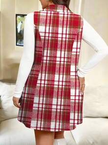 Vionelle Bộ vest và chân váy kẻ caro thanh lịch dành cho nữ cỡ lớn, thích hợp cho công sở. - Nhiều màu - Xem 2