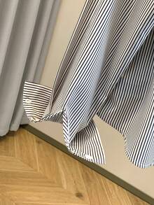 GlowEve 女士休闲通勤条纹拼接衬衫