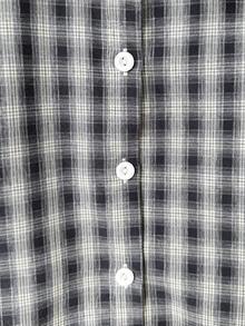 SHEIN 少女休闲日常时尚复古藏蓝色白格子短袖衬衫 - 藏蓝色 - 查看 4