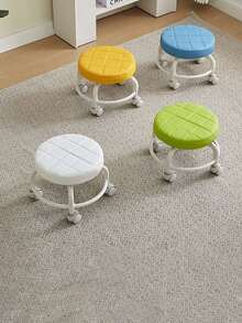 1家庭滑轮儿童学习踏脚椅小凳子矮凳懒人轮滑美缝小椅子网红板凳美缝钉移动沙发凳小凳子