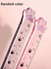 1 件透明猫爪尺，适合办公室和家庭使用的可爱美学文具，用于笔记本、日记本、DIY 工艺品的独特测量工具，可爱的办公桌配件，适合女孩、女士、文具爱好者的有趣礼物 - 彩色 - 查看 3