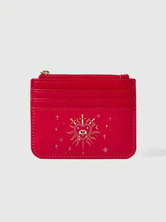 Fairycore Sun, Moon & Star Eye Print Card Holder Coin Purse