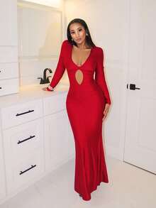 BamGleam Đầm nữ xếp ly gợi cảm cho ngày Valentine - Đỏ - Xem 6