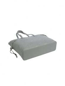Samba Re Imitation Leather Women Tote Bag Grey - Grey - View 2