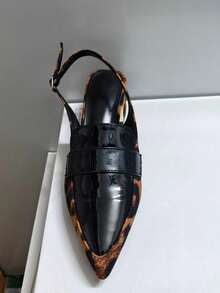 CUCCOO BIZCHIC Giày cao gót đế dày hở gót kiểu dáng mới - màu đen - Xem 9