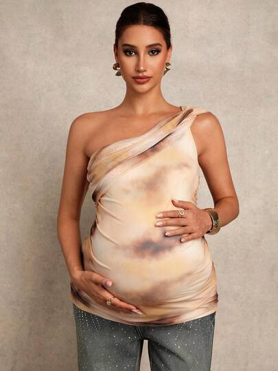 MaterniChic Maternity Clothes Maternity  Tops Summer Pregnant Clothes Khaki Maternity Vest, High Elasticity, Single Color, Soft, Comfortable, Elegant For Parties