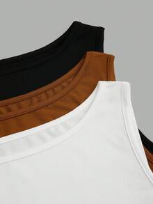 Sweetra Bộ 2 món áo tank top crop không tay tối giản thời trang cỡ lớn. - Nhiều màu - Xem 6