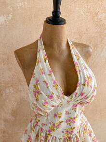 Soleia 女士度假连衣裙，浪漫波点碎花吊带荷叶边迷你连衣裙，适合海滩、海边、性感约会、假日、下午茶、婚礼季、派对、邮轮度假、城市度假、波西米亚风度假、音乐节等场合，可内穿或外穿，适合所有季节。 - 彩色 - 查看 3