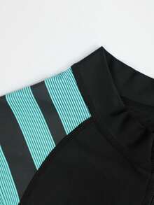 Manfinity Swimmode Men's Beach Vacation Printed Zip-Up One-Piece Swimsuit