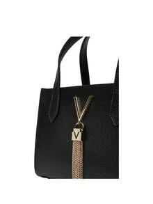 Valentino Imitation Leather Women Shoulder Bag Black - Black/Gold - 查看 2