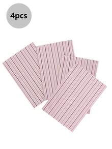 1/2/4 件装北欧风简约粉色条纹图案餐垫/桌旗/派对装饰，适用于办公室、餐桌、情人节、乡村室内派对、户外等场合，四季皆宜，可水洗，家居装饰，理想礼物 - 粉色 - 查看 6