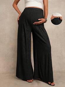 MaterniChic Maternity Clothes Maternity Pants Maternity Solid Color Pants For Daily Wear Black - Black - View 1