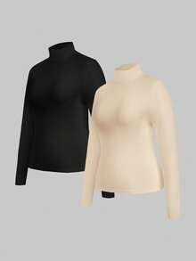 SHEIN Essnce 2 Áo thun cỡ lớn - Màu be - Xem 9