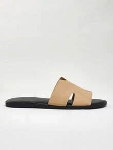 SHUZIA Dép lê nam bằng da PU gia cường, bền chắc, thoải mái. - Màu be - Xem 6