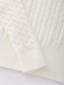 Franclia 女士休闲连帽长袖扭结针织衫，秋冬款