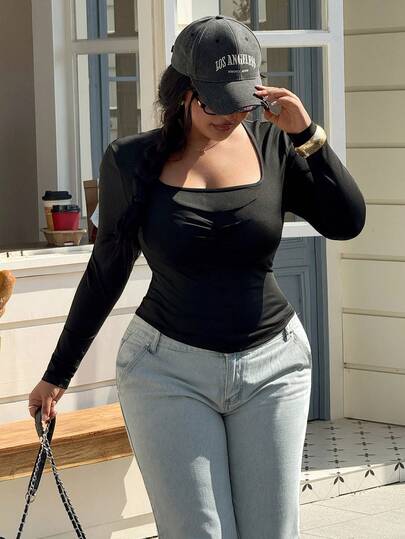 Easura 大码休闲露背女式上衣