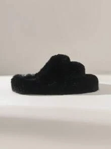 Solecia 女士毛绒休闲保暖家居拖鞋