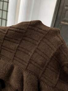 Pariaura كنزة صوفية صوفية طويلة الأكمام للنساء، ذات لون أحادي مع تصميم مزخرف وقابلة للتنوع، مناسبة للعطلات، موسم الخريف/الشتاء - بني - مشاهدة 6