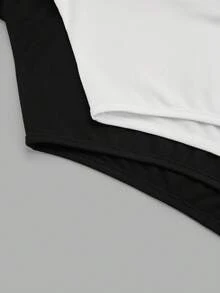 Sweetra 大码两件套连体衣，休闲长袖连体衣，百搭 - 彩色 - 查看 3