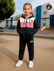 Big City Youth Pants Girl's Set Plush Sheepskin Plush Fashion! - 粉色 - 查看 3