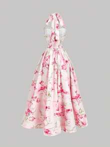 SHEIN MOD 领结浪漫粉色碎花连衣裙 - 彩色 - 查看 2