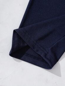 SHEIN Explorewe 两件套少女罗纹圆领背心和休闲裤套装