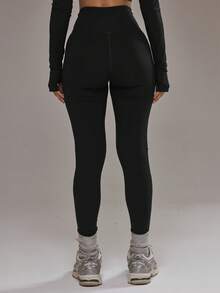 Musera Sport Cross Front Leggings Co-Ord Bottom Only Padel Autumn Fall Winter Activewear Sport Gym Workout Alloy - Black - View 5