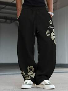 Manfinity Hypemode Men's Casual Drawstring Pocket Sweatpants - Black - View 3