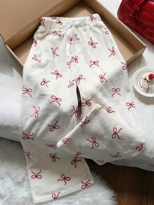 Comfortcana Quần nỉ in hình bướm trắng ấm cỡ lớn, mùa thu/đông - trắng - Xem 2