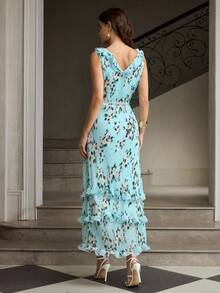 ZEYLAH Đầm nữ thanh lịch in hoa, xếp ly ở gấu váy. - Nhiều màu - Xem 3