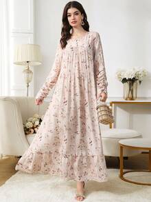 Al Najma Đầm kiểu Ả Rập dành cho nữ, kín đáo và thanh lịch với họa tiết hoa. - Nhiều màu - Xem 5