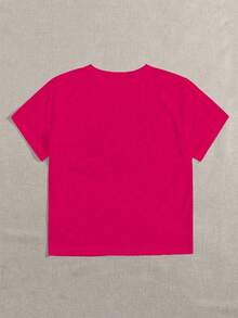 Playera estampada "Love Heart" estilo romántico – Moderna, fresca y perfecta para día casual - Rosa Fucsia - Ver 2