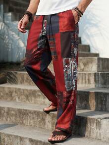 Manfinity RSRT 男士彩色拼接弹力腰直筒裤 - 彩色 - 查看 6