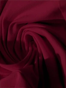 Franclia Bộ 2 món: Áo quấn màu trơn thanh lịch và quần ống loe, thích hợp để đi làm - Màu Đỏ Sâu - Xem 4