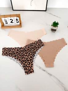 10 piezas/paquete - Bragas sin costuras con borde ondulado para mujeres, tela cómoda y sexy amigable con la piel, bragas sin costuras para damas - Conjunto de diez piezas - Ver 5