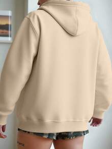 Sudadera básica mujer dama estampado GRAFICO DE HALLOWEEN DIA DE MUERTOS SPOOKY CORALINEE CORALIN GRAPHIC caliente frío uso diario | buena calidad | Textura Suave Fortiz - Caqui - Ver 2