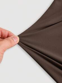 SHEIN MOD 三穿式女士休闲纯色修身上衣，适合夏季穿着，高领设计，露肩款式，美观大方，适合节日、乡村、海滩度假、下午茶聚会、晚宴等场合，风格端庄，可爱俏皮。 - 咖啡棕 - 查看 10