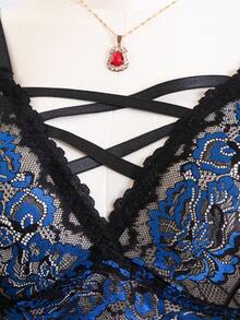 Seduluxe 2pcs/Set Plus Size Elegant Fantasy Lingerie Set - Black - View 3