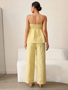 MaterniWear 两件套孕妇印花提花吊带背心和阔腿裤休闲套装